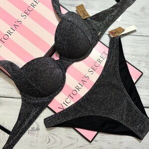 NWT Victoria's Secret 3 piece shimmer swim set